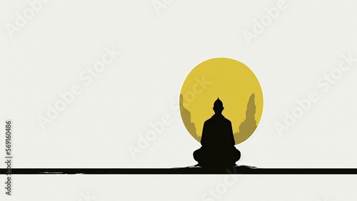 Minimalistic design of peace and meditation, being calm and collected photo