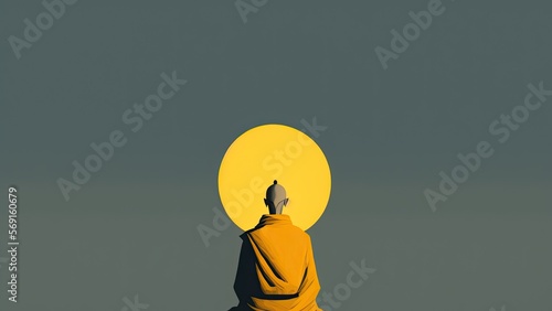 Minimalistic design of peace and meditation, being calm and collected