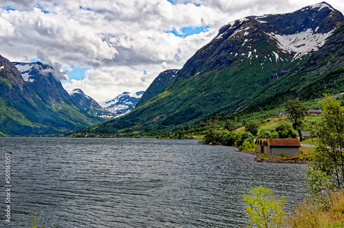 Travel destination Norway - norwegian landscape in Geiranger - Norway