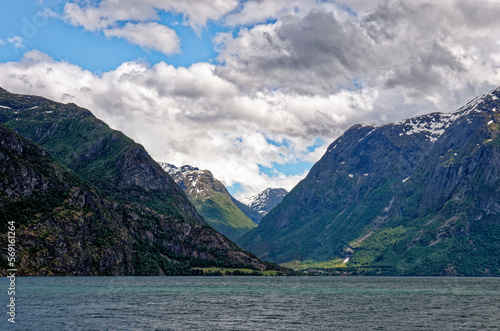 Travel destination Norway - norwegian landscape in Geiranger - Norway