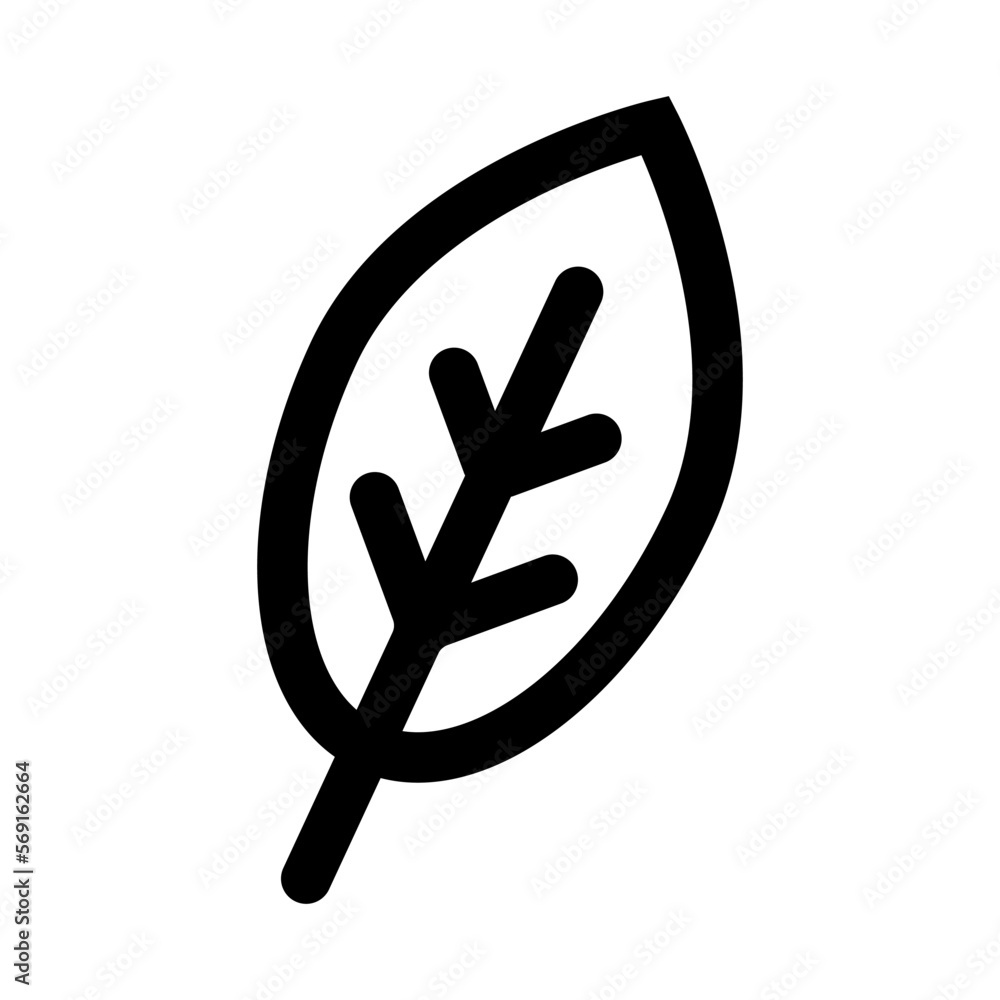 Simple leaf silhouette icon. Vector.