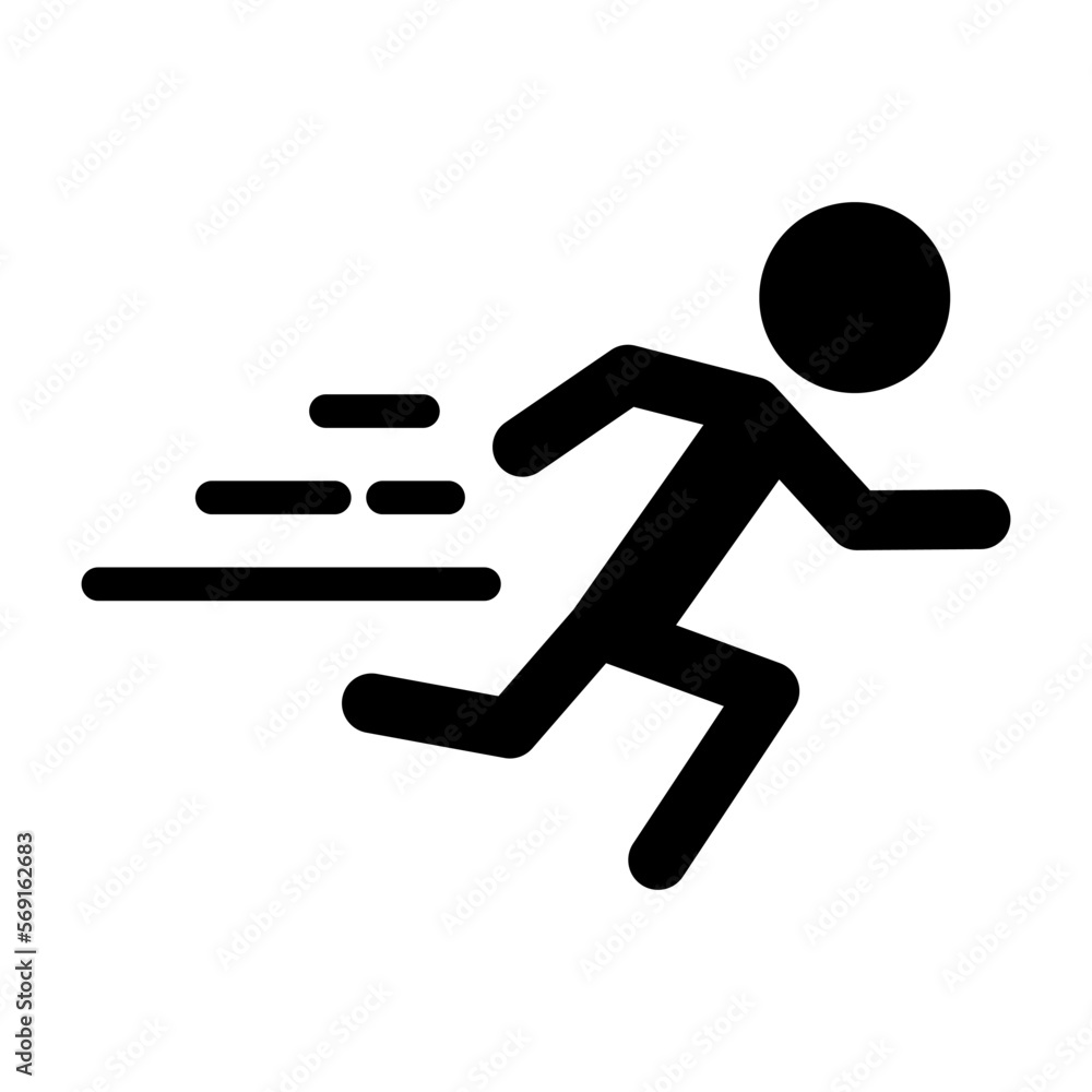 Moving person silhouette icon. Vector. Moving person silhouette icon. Vector.