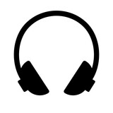 Headphone silhouette icon. Headset. Vector.