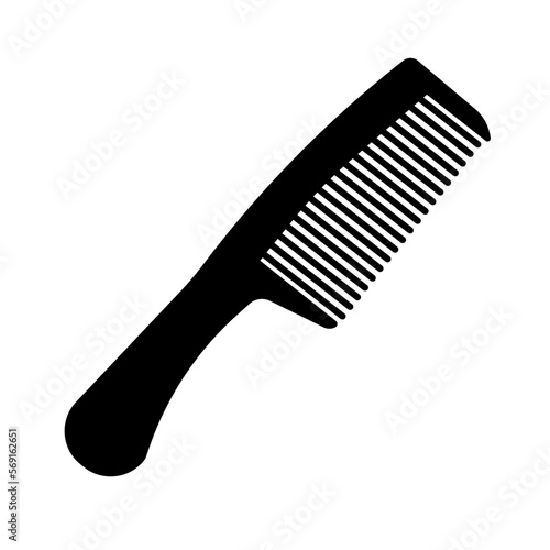 Simple comb silhouette icon. Hair brush. Hair set. Vector.