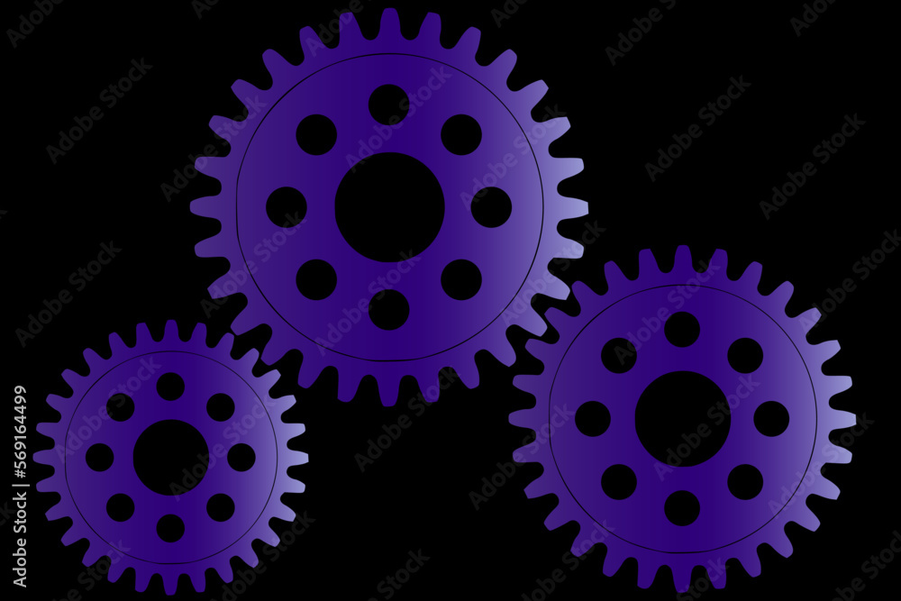 Abstract vector background with a set of gears in motion of different sizes. The concept of organization and joint work for success Abstract vector background with a set of gears in motion of different sizes. The concept of organization and joint work for success