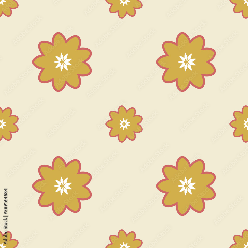 Seamless flower pattern vector floral shape doodle plant abstract texture background illustration for digital paper and print materials Seamless flower pattern vector floral shape doodle plant abstract texture background illustration for digital paper and print materials