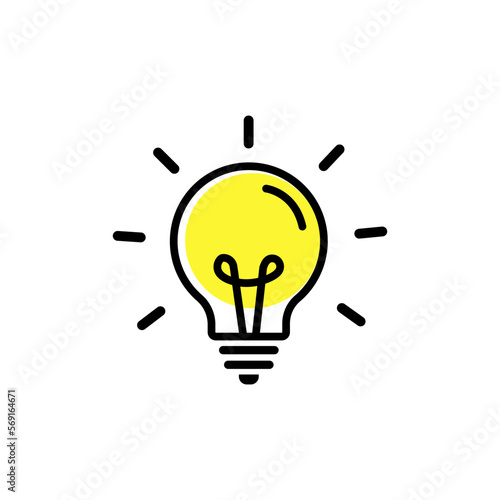 The light bulb is full of ideas And creative thinking, analytical thinking for processing. Light bulb icon vector. ideas symbol illustration.
