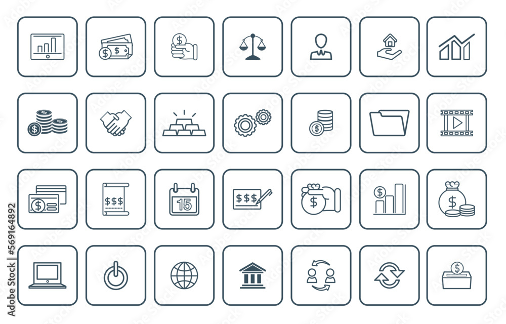 finance icon set design. finance icon set design.