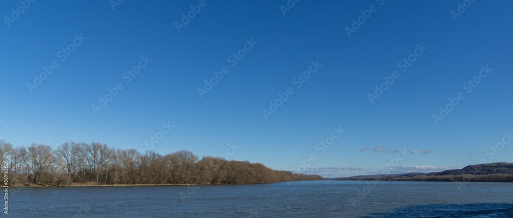 The Danube on a sunny day in Hungary