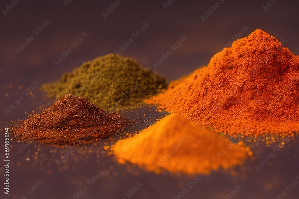 Indian Spice Color High-Resolution Image of Indian Spices Displaying the Rich Aromas and ...