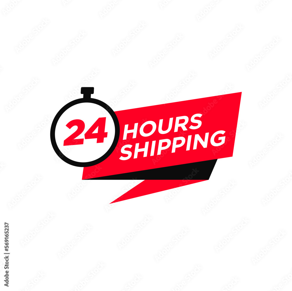 24 Hours Shipping Shopping Label 24 Hours Shipping Shopping Label