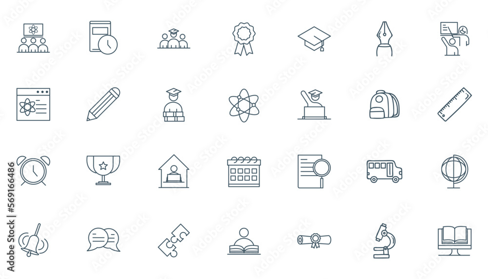 school set icon design school set icon design