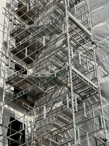 scaffolding stairs on a construction site