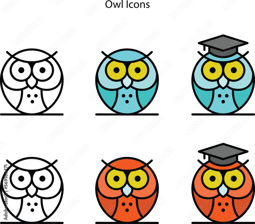Obraz premium owl icon isolated on white background. owl icon trendy and modern owl symbol for logo, web, app, UI. owl icon simple sign. icon flat vector illustration for graphic and website