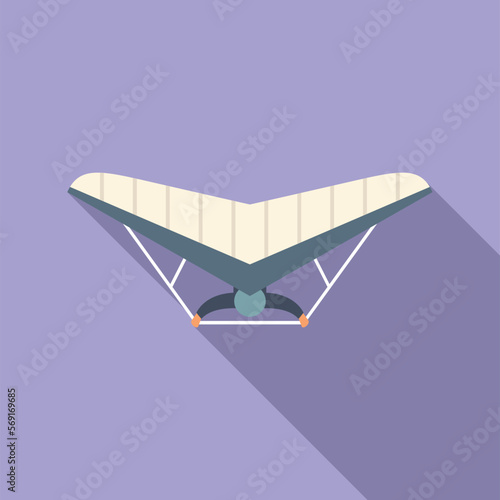 Man hang glider icon flat vector. Para air. Sky fly