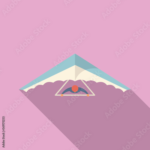 Air glider icon flat vector. Fly man. Plane wind