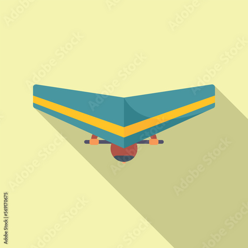 Sky hang glider icon flat vector. Para gliding. Wing pilot