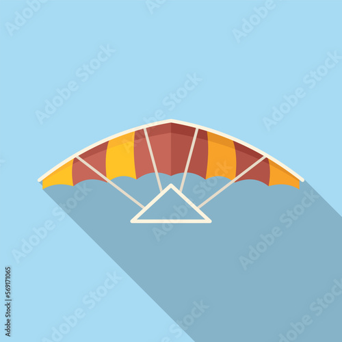 Hobby hang glider icon flat vector. Air fly. Man leisure