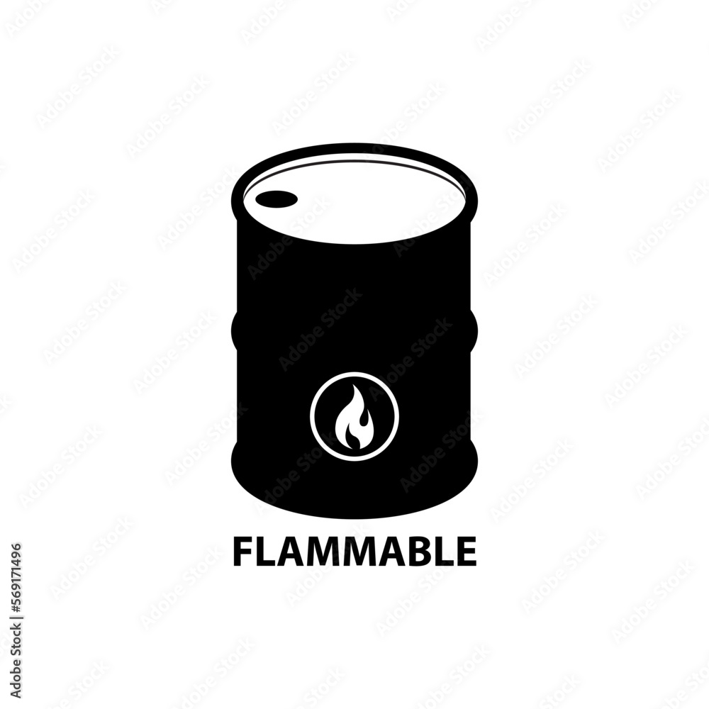 Vector illustration GHS hazard pictogram, flammable, hazard warning sign flammable icon isolated on white background Vector illustration GHS hazard pictogram, flammable, hazard warning sign flammable icon isolated on white background