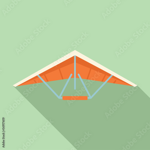 Flight hang glider icon flat vector. Air para. Sky leisure