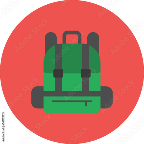 Bagpack Multicolor Circle Flat Icon