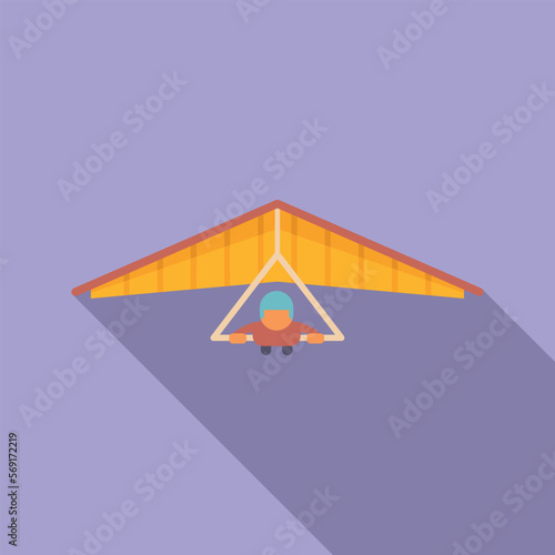 Delta hang glider icon flat vector. Wind plane. Air fly