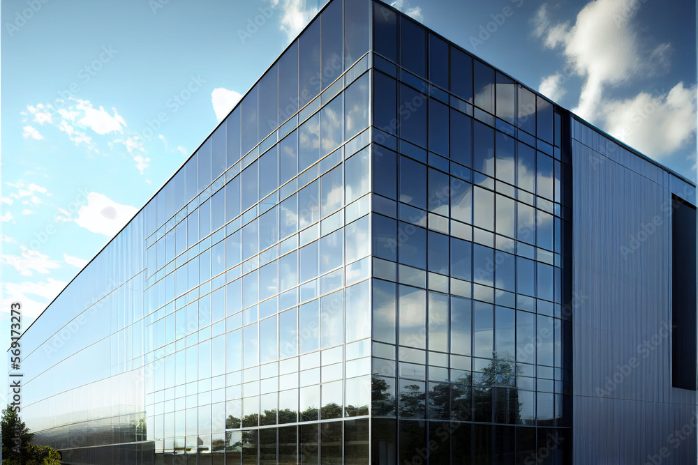 Facade of a modern office building. Facade of a modern office building.