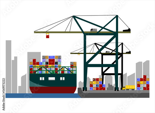 Loading and unloading activities in dock