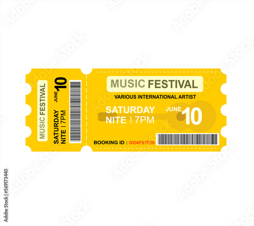 Vector design of concert music ticket