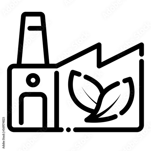 eco factory leaf industry recycling nature ecology icon