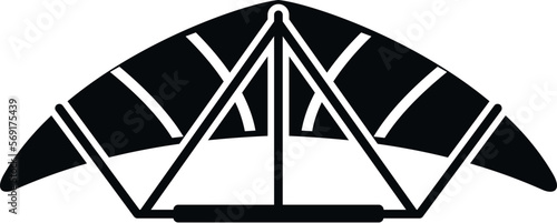 Flying hang glider icon simple vector. Sky man. Wind pilot