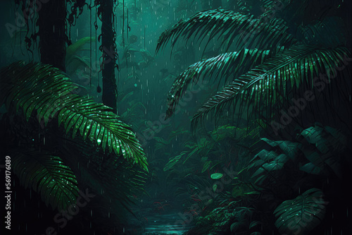 Dark Glowing Rain Forrest 