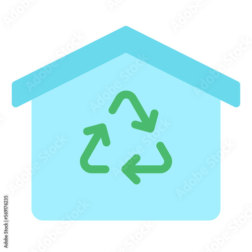 recycling house triangle arrow home eco ecology icon