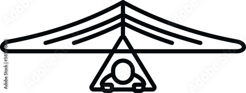 Skydiving fly icon outline vector. Hang glider. Air man