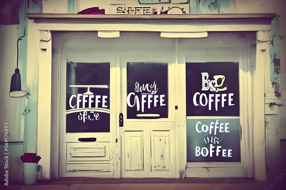 Cute Shabby Chic Coffee Shop Graphic