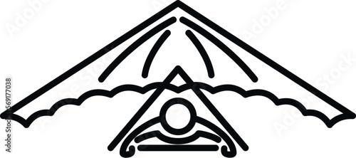 Wind hang glider icon outline vector. Para air. Man sky