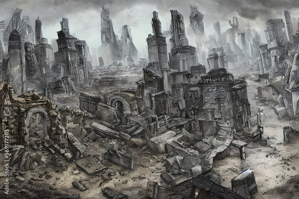 A Ruined City Illustration