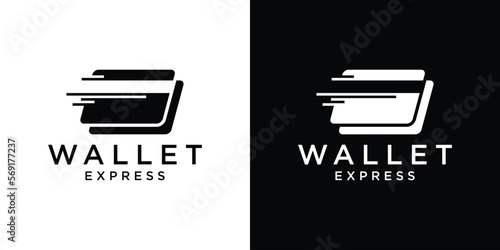 logo design wallet and speed icon vector inspiration