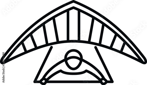 Pilot hang glider icon outline vector. Para air. Leisure sky