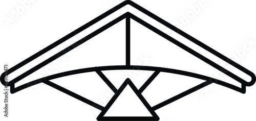 Wing hang glider icon outline vector. Para air. Sky man