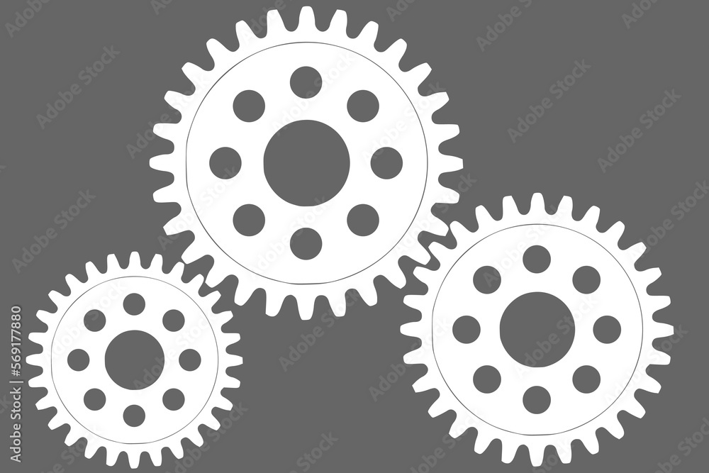 Abstract vector background with a set of gears in motion of different sizes. The concept of organization and joint work for success Abstract vector background with a set of gears in motion of different sizes. The concept of organization and joint work for success