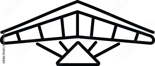 Delta hang glider icon outline vector. Wind plane. Air fly