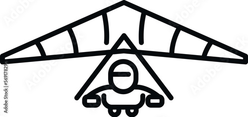 Delta nature icon outline vector. Hang gliding. Sky man