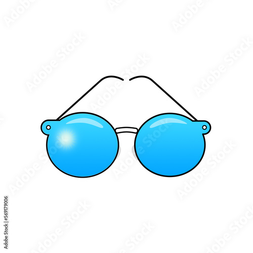 illustrazione con occhiali da sole colorati su sfondo trasparente photo