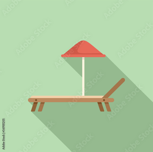 Summer bench icon flat vector. Water park. Family amusement