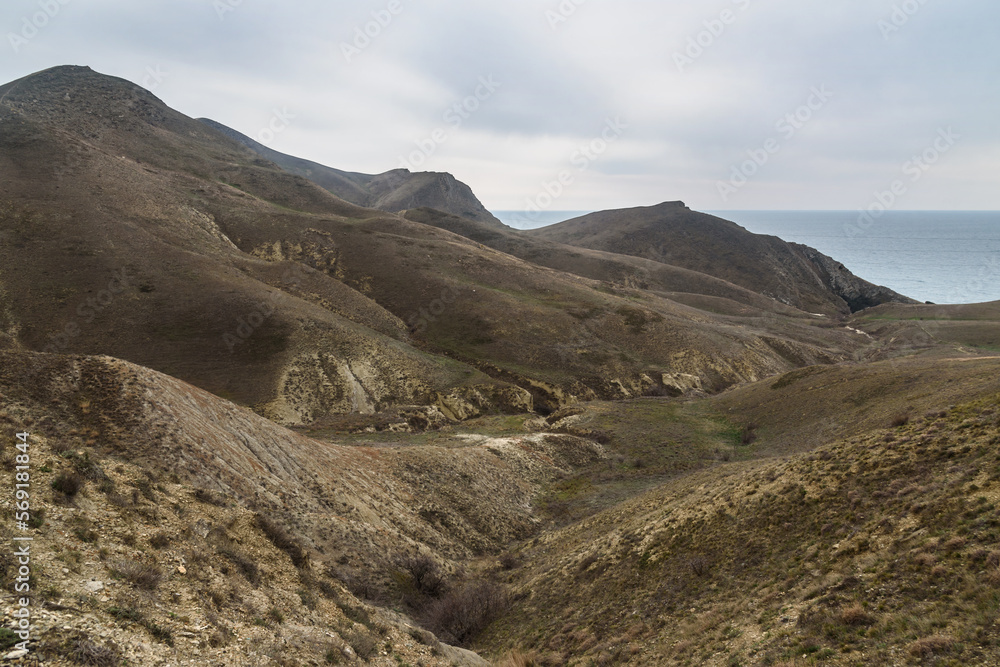 Picturesque hills in surroundings of Koktebel. Crimea