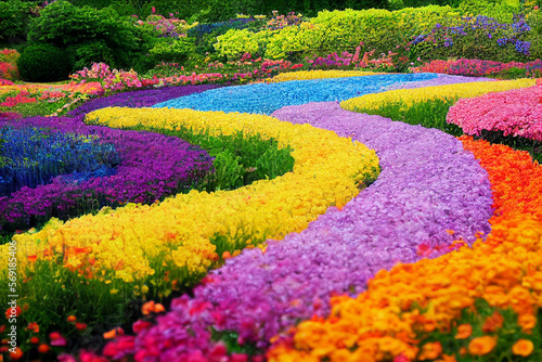 colorful flowers garden