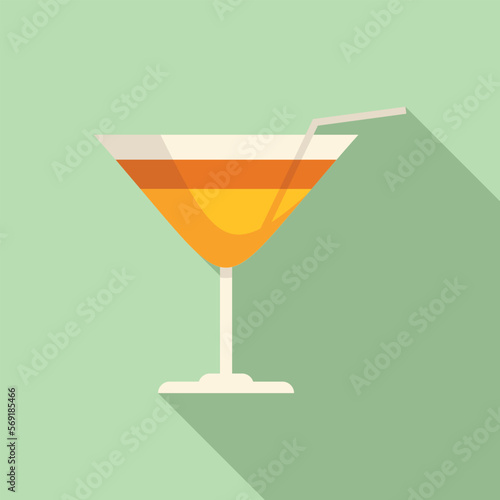 Water park cocktail icon flat vector. Aqua pool. Summer family