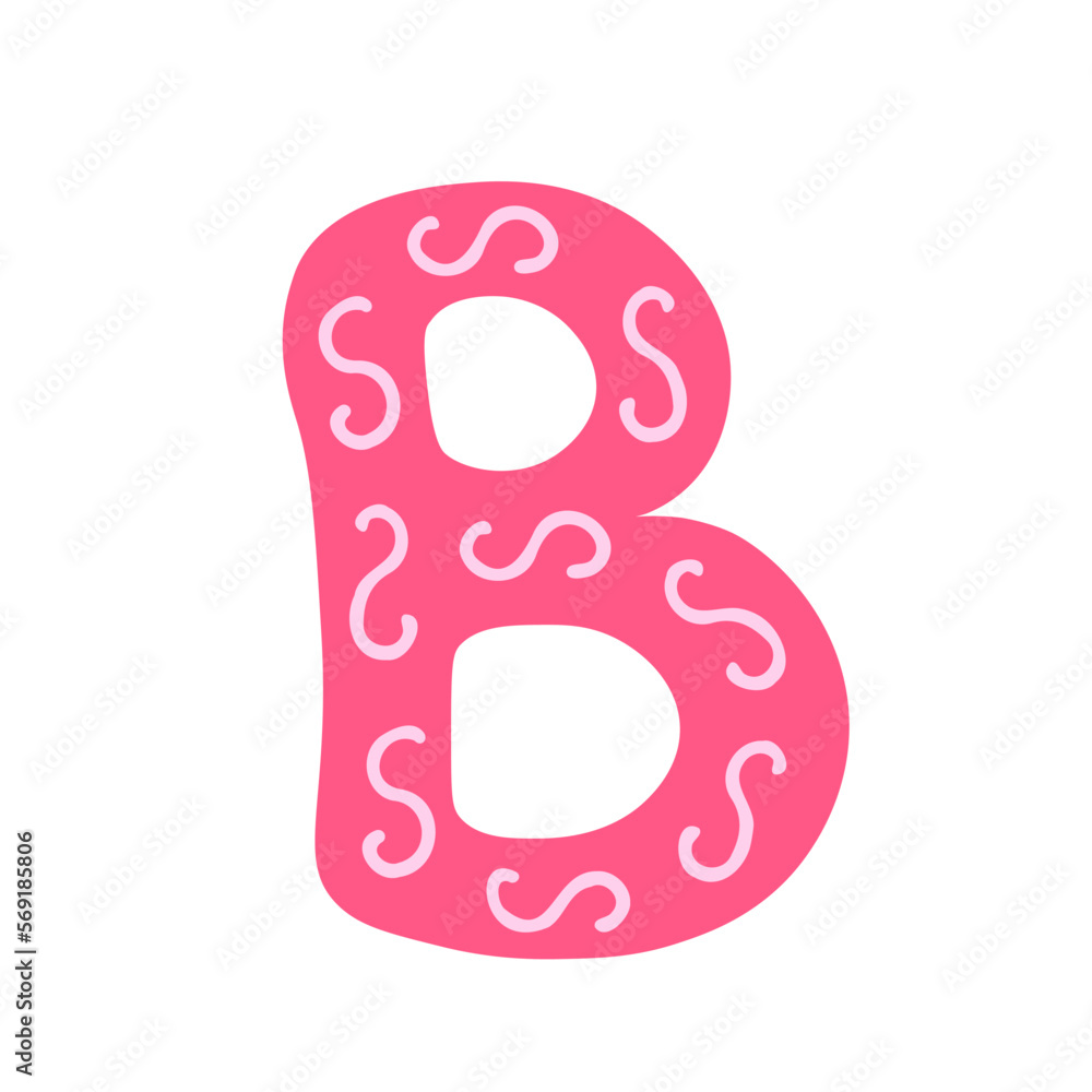 Initial letter B, logo, alphabet. Vector Illustration for printing, backgrounds, covers and packaging. Image can be used for greeting card, poster, sticker and textile. Isolated on white background. Initial letter B, logo, alphabet. Vector Illustration for printing, backgrounds, covers and packaging. Image can be used for greeting card, poster, sticker and textile. Isolated on white background.
