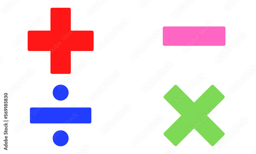 Obraz premium Basic mathematical sign, math flat signs icon - vector